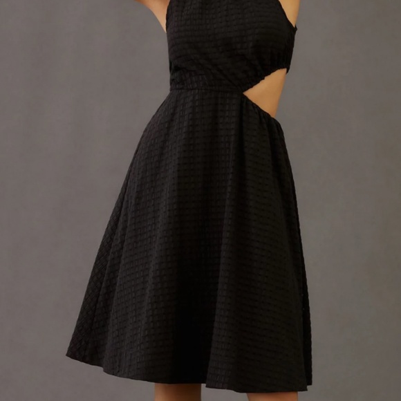 Textured A-Line Dress, Brand New, Size M, Black, Anthropologie - Picture 8 of 9